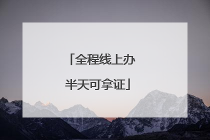 全程线上办 半天可拿证