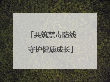 共筑禁毒防线 守护健康成长