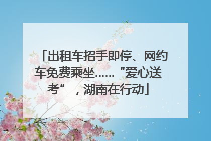 出租车招手即停、网约车免费乘坐……“爱心送考”，湖南在行动