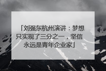 刘强东杭州演讲：梦想只实现了三分之一，坚信永远是青年企业家
