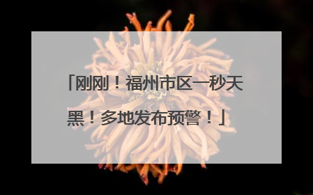 刚刚！福州市区一秒天黑！多地发布预警！
