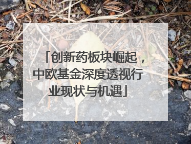 创新药板块崛起，中欧基金深度透视行业现状与机遇