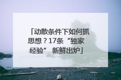 动散条件下如何抓思想？17条“独家经验” 新鲜出炉