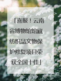 喜报！云南省博物馆馆藏纺织品文物保护修复项目荣获全国十佳