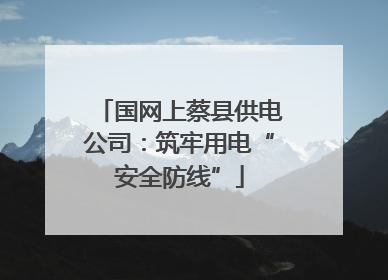 国网上蔡县供电公司：筑牢用电“安全防线”