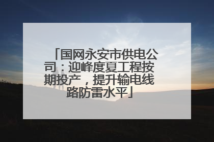 国网永安市供电公司：迎峰度夏工程按期投产，提升输电线路防雷水平