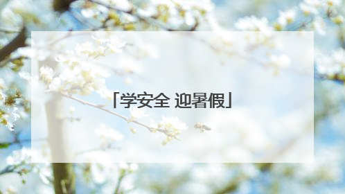 学安全 迎暑假