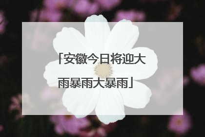 安徽今日将迎大雨暴雨大暴雨