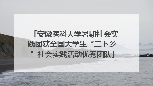 安徽医科大学暑期社会实践团获全国大学生“三下乡”社会实践活动优秀团队