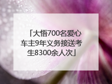 大悟700名爱心车主9年义务接送考生8300余人次