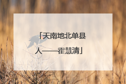 天南地北单县人——霍慧清