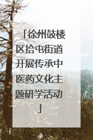 徐州鼓楼区拾屯街道开展传承中医药文化主题研学活动
