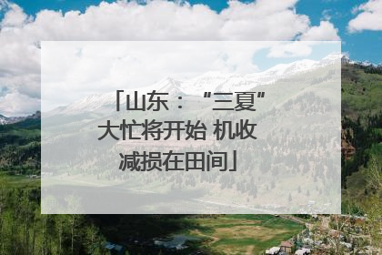 山东：“三夏”大忙将开始 机收减损在田间