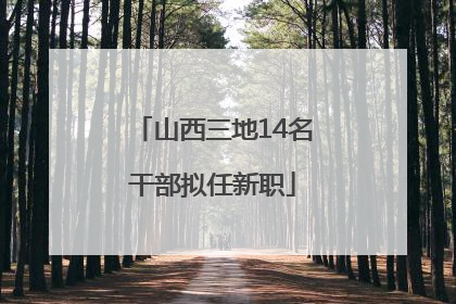 山西三地14名干部拟任新职