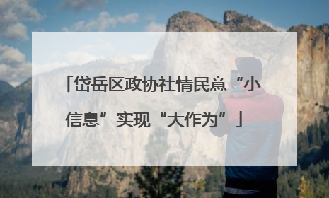 岱岳区政协社情民意“小信息”实现“大作为”