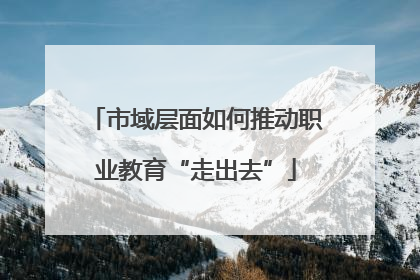 市域层面如何推动职业教育“走出去”