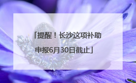提醒！长沙这项补助申报6月30日截止