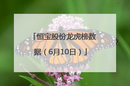 恒宝股份龙虎榜数据（6月10日）