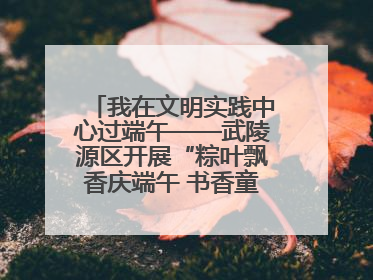 我在文明实践中心过端午——武陵源区开展“粽叶飘香庆端午 书香童趣迎六一”活动