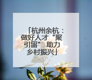 杭州余杭：做好人才“聚引留” 助力乡村振兴