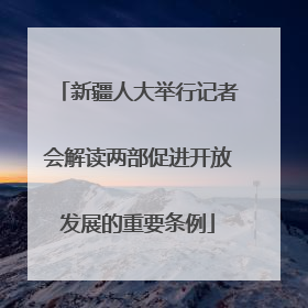 新疆人大举行记者会解读两部促进开放发展的重要条例