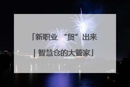 新职业 “贸”出来｜智慧仓的大管家