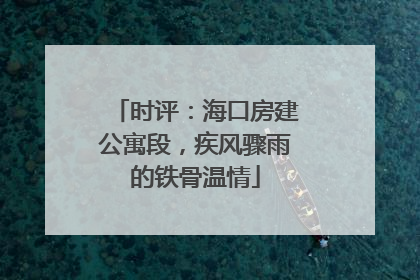 时评：海口房建公寓段，疾风骤雨的铁骨温情
