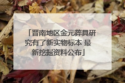 晋南地区金元葬具研究有了新实物标本 最新挖掘资料公布