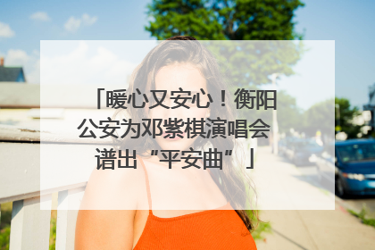 暖心又安心！衡阳公安为邓紫棋演唱会谱出“平安曲”
