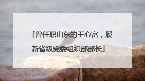 曾任职山东的王心富，履新省级党委组织部部长