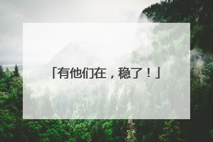 有他们在，稳了！