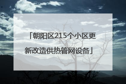 朝阳区215个小区更新改造供热管网设备