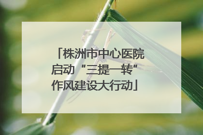 株洲市中心医院启动“三提一转”作风建设大行动