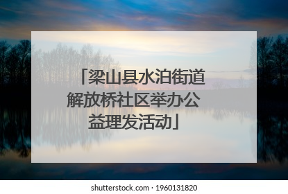 梁山县水泊街道解放桥社区举办公益理发活动