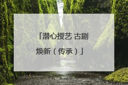 潜心授艺 古剧焕新（传承）