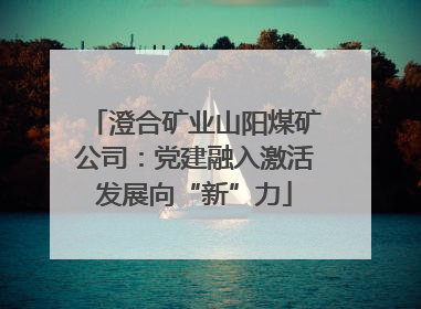 澄合矿业山阳煤矿公司：党建融入激活发展向“新”力