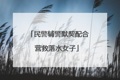 民警辅警默契配合 营救落水女子