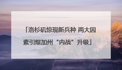 洛杉矶惊现新兵种 两大因素引爆加州“内战”升级