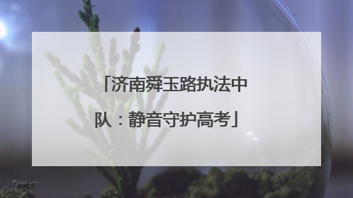 济南舜玉路执法中队：静音守护高考