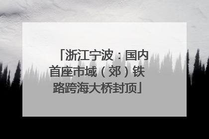 浙江宁波：国内首座市域（郊）铁路跨海大桥封顶