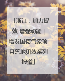 浙江：加力提效 增强动能｜增发国债气象项目落地见效系列报道