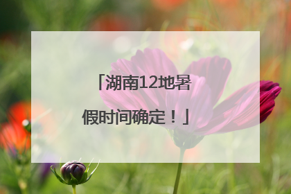 湖南12地暑假时间确定！