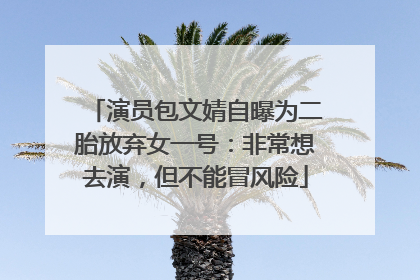 演员包文婧自曝为二胎放弃女一号：非常想去演，但不能冒风险