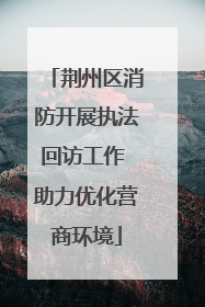 荆州区消防开展执法回访工作 助力优化营商环境
