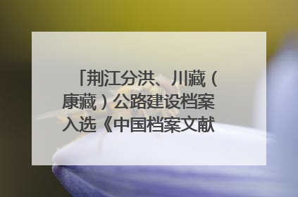 荆江分洪、川藏（康藏）公路建设档案入选《中国档案文献遗产名录》