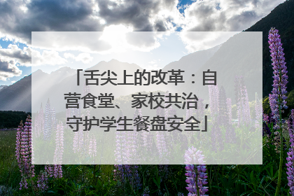 舌尖上的改革：自营食堂、家校共治，守护学生餐盘安全