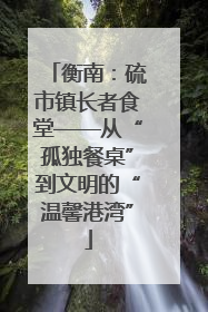 衡南：硫市镇长者食堂——从“孤独餐桌”到文明的“温馨港湾”