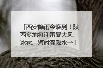 西安降雨今晚到！陕西多地将迎雷暴大风、冰雹、短时强降水→