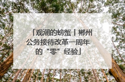 观潮的螃蟹丨郴州公务接待改革一周年的“零”经验