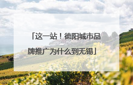 这一站！德阳城市品牌推广为什么到无锡